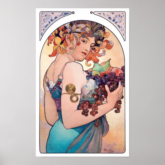 Fruit, Mucha Poster (Voorkant)