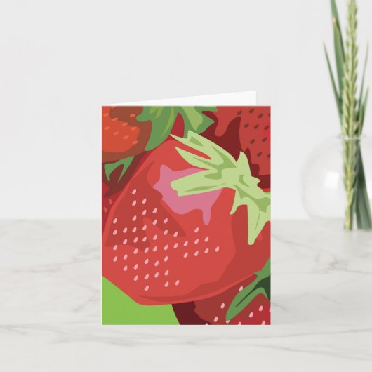 Fruit Note Card - Aardbeien Bedankkaart (Voorkant)