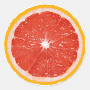 Fruit Note Ronde Sticker - Grapefruit