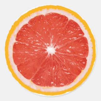 Fruit Note Ronde Sticker - Grapefruit