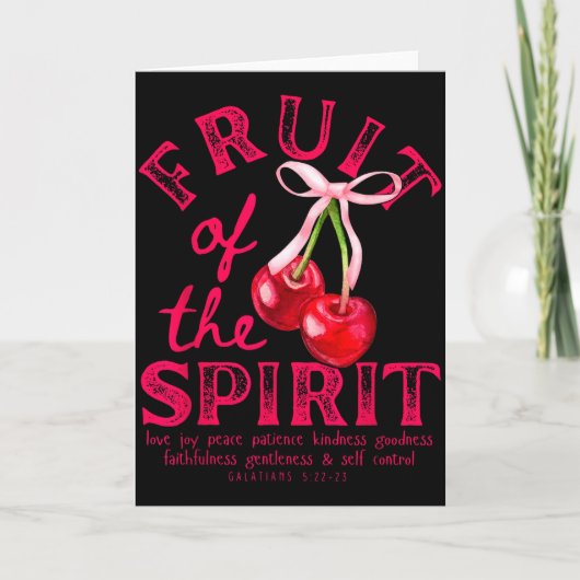 Fruit Of The Spirit Christian Coquette Pink Bow Ch Kaart (Voorkant)