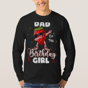 Fruit papa van de verjaardag meisje aardbei dabbin t-shirt