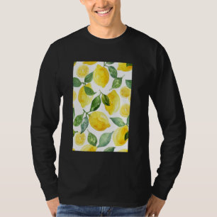 Fruit Pattern Art Lemon  Waterverf 4 T-shirt