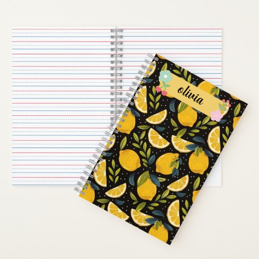Fruit Pattern Notitieboek, gepersonaliseerd, creat Notitieboek (Binnen)