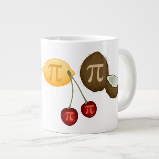 Fruit Pi, Pi op diverse vruchten Extra Grote Mok (Voorkant rechts)