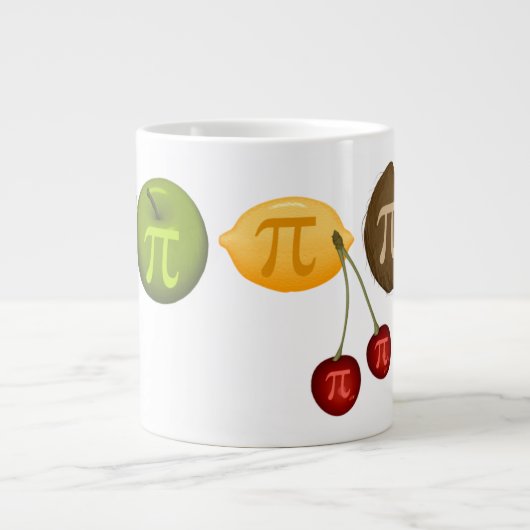 Fruit Pi, Pi op diverse vruchten Extra Grote Mok (Voorkant)