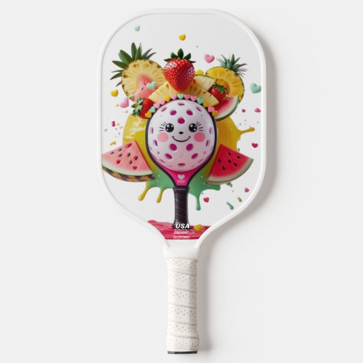 Fruit Pickleball Party – Schattigee Kawaii Paddle  (Voorkant)