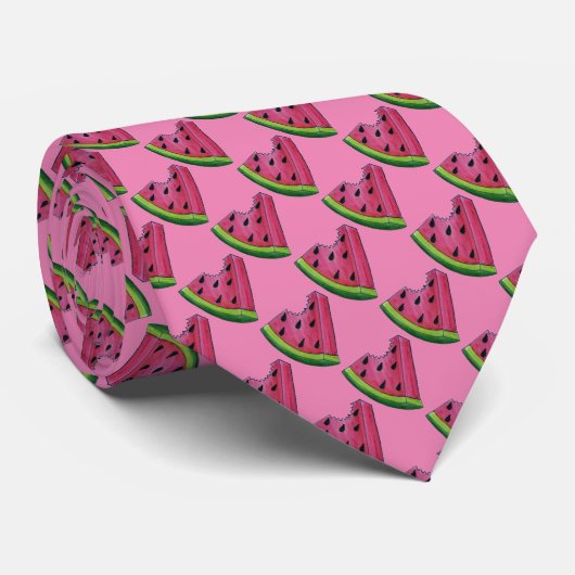 Fruit Pink Watermelon Melon Wedge Imprimer Cravate (Roulé)