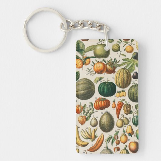 Fruit plantaardige botanische wetenschappelijke il sleutelhanger (Voorkant)