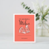 Fruit Pun Melon Valentine Carte postale (Debout devant)