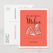 Fruit Pun Melon Valentine Carte postale (Devant / Derrière)