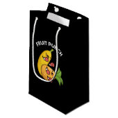 Fruit Punch Funny Drink Pun Dark BG Klein Cadeauzakje (Voorkant Gekanteld)