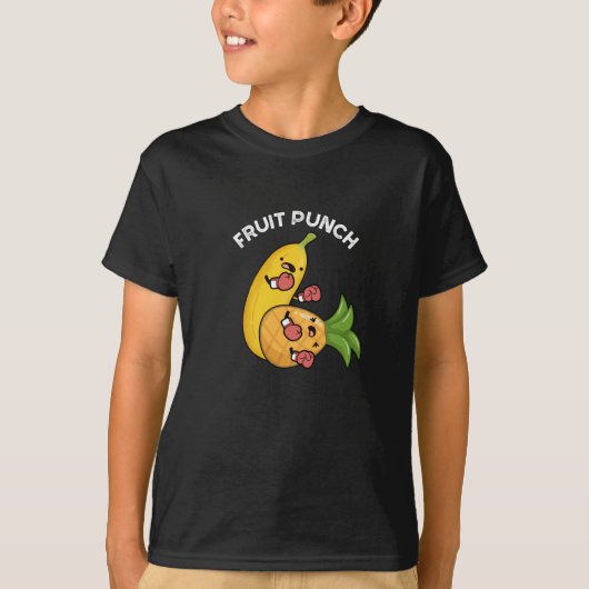 Fruit Punch Funny Drink Pun Dark BG T-shirt (Voorkant)