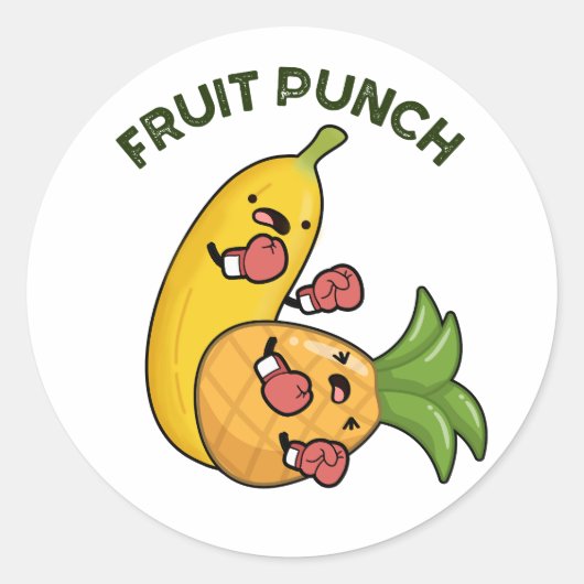 Fruit Punch Funny Drink Pun Ronde Sticker (Voorkant)
