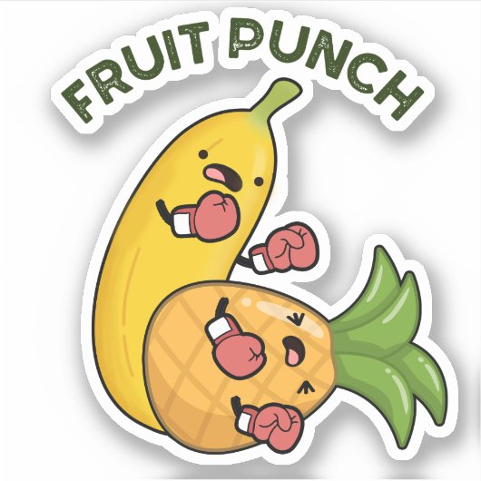 Fruit Punch Funny Drink Pun Sticker (Voorkant)