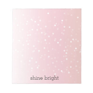 Fruit Punch Roze Ombre Wit Bokeh Confetti Stippen Notitieblok