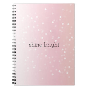 Fruit Punch Roze Ombre Wit Bokeh Confetti Stippen Notitieboek