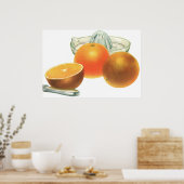 fruit, rijpe Sinaasappels, ontbijt Poster (Keuken)