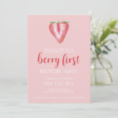 Fruit rose Berry Invitation d'anniversaire (Debout devant)