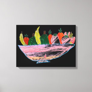 Fruit Salad grappige cartoon Canvas Afdruk