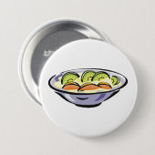 Fruit Salade Bowl met Kiwi en Sinaasappel Ronde Button 7,6 Cm (Voorkant /achterkant)