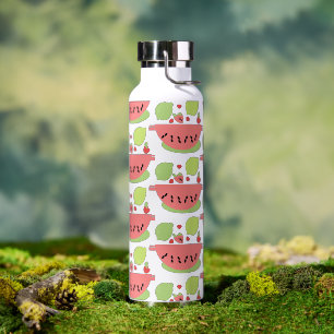 Fruit Salade Kom Watermeloen Aardbeien Waterfles