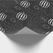 Fruit seamless pattern black and white Tropical Cadeaupapier (Hoek)