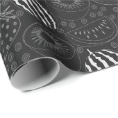 Fruit seamless pattern black and white Tropical Cadeaupapier (Rol Hoek)