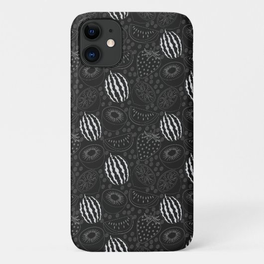 Fruit seamless pattern black and white Tropical Case-Mate iPhone Case (Achterkant)