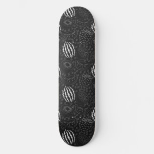 Fruit seamless pattern black and white Tropical Skateboard
