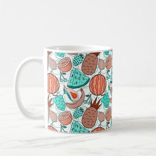 Fruit seamless pattern | Fruit surface pattern 39 Koffiemok (Links)