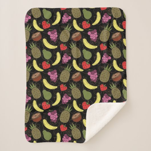 Fruit seamless pattern | Fruit surface pattern 51 Sherpa Deken (Voorkant)