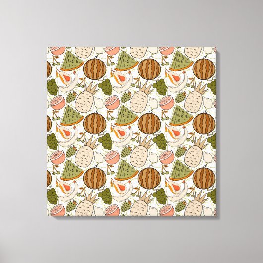 Fruit seamless pattern | Fruit surface pattern 54 Canvas Afdruk (Voorkant)