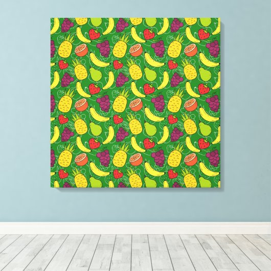 Fruit seamless pattern | Fruit surface pattern 7 Canvas Afdruk (Insitu (Houten vloer))