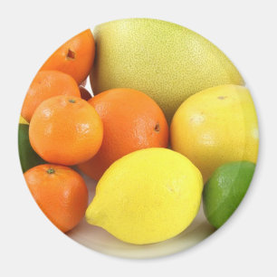 Fruit, Sinaasappel, lemon en meloenen Koelkast Mag Magneet