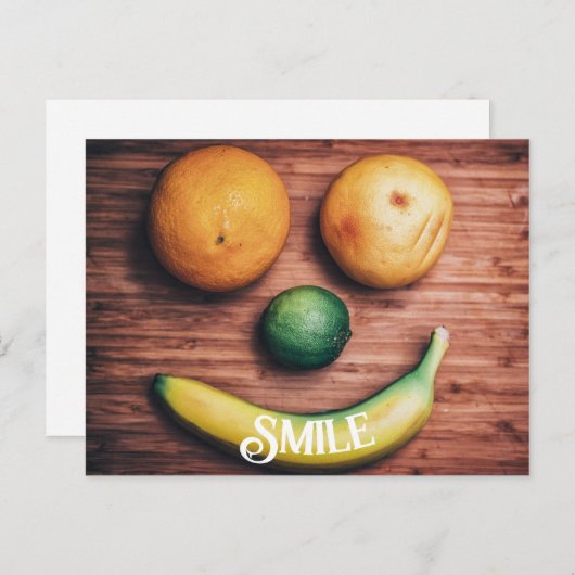 Fruit souriant Drôle Nourriture Sourire Carte post (Devant / Derrière)