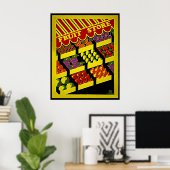Fruit Store - Helderrood geel  WPA-Poster Poster (Thuiskantoor)