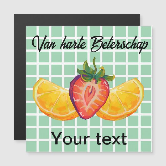 Fruit, Strawberry, orange, beterschap (Voorkant / Achterkant)