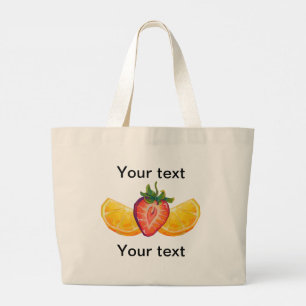 Fruit, Strawberry, orange Grote Tote Bag