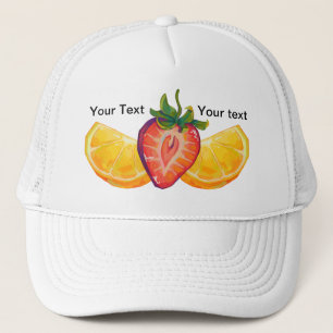 Fruit, Strawberry, orange Trucker Pet