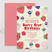 Fruit thema 1e verjaardag kaart (Voorkant / Achterkant)