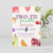 Fruit thema 2e verjaardag uitnodiging (Staand voorkant)