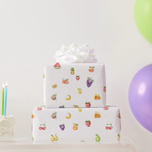 Fruit thema inpakpapier (Feestgeschenken)
