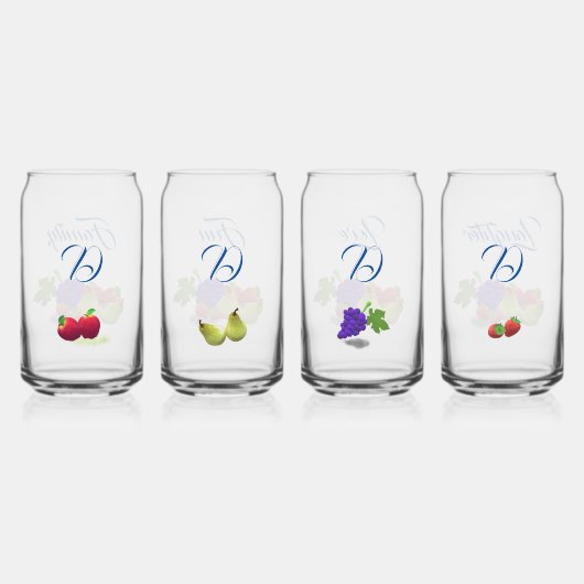 Fruit Theme Drinkware Set Blikvorm Glas (Achterkant)