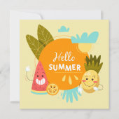 Fruit tropical Bonjour Carte de voeux été (Devant)