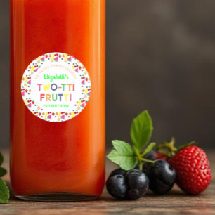 Fruit Two-tti Frutti 2e verjaardag Ronde Sticker