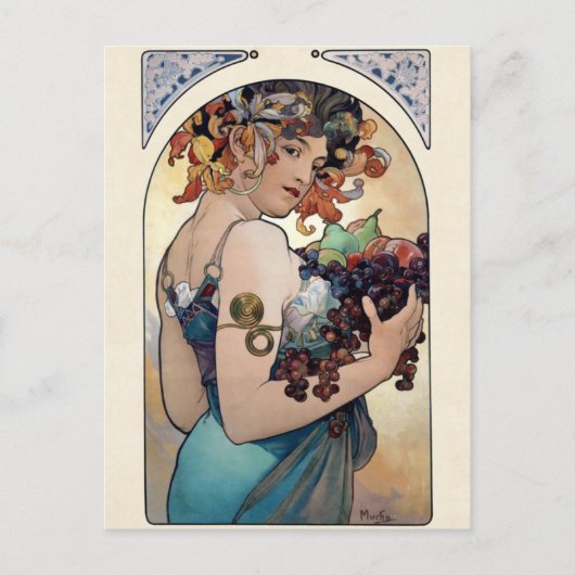 Fruit van Alfons Mucha 1897 Briefkaart (Voorkant)