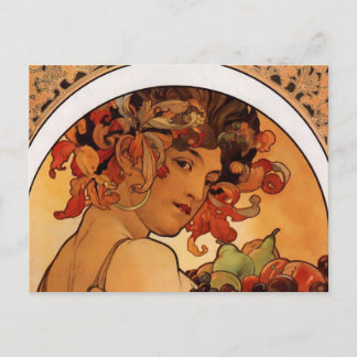 "Fruit" van Alphonse Mucha briefkaart
