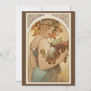 Fruit van Alphonse Mucha, Vintage Art Nouveau Kaart
