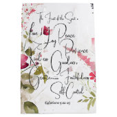 Fruit van de Spirit roze bloemig Medium Cadeauzakje (Achterkant)